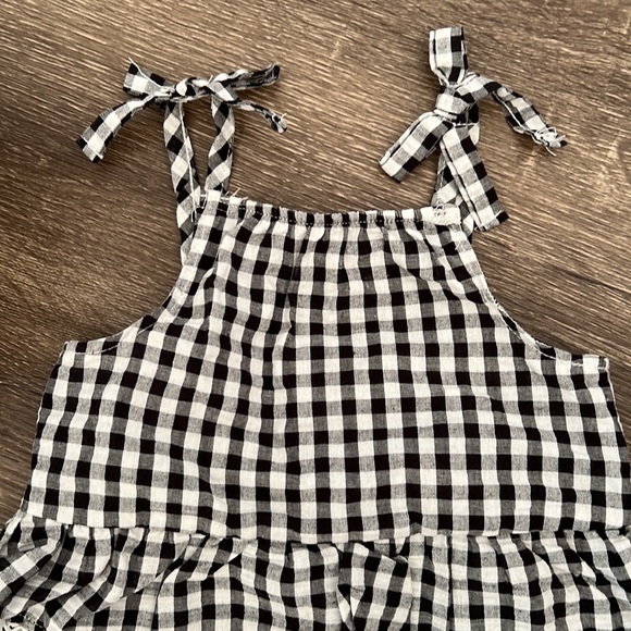NEW Jessica Simpson Toddler Girls Black & White Gingham Plaid Romper - Size 18M - Picture 3 of 12